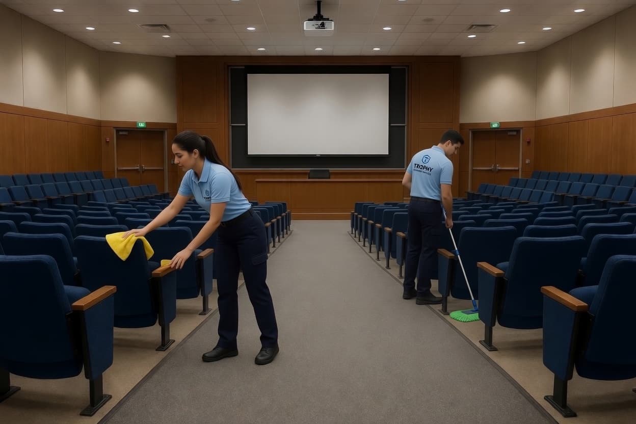 College or training campus shared spaces ready for high-traffic daytime cleaning